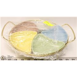 5 DISH SERVING TRAY IN METAL STAND