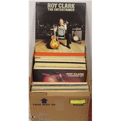 ESTATE BOX OF RECORDS INCLUDING ROY CLARK