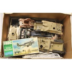 BOX W/ MODEL MILITARY TANKS INCL INSTRUCTIONS