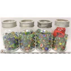 COLLECTION OF 4 VINTAGE JARS WITH LIDS ALL WITH