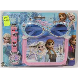 NEW DISNEY'S FROZEN WATCH/WALLET/SUNGLASSES SET