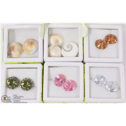LOT OF 8 ASSORTED ZIRCONIA STONES, 5 SHIVA'S EYE