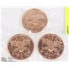 Image 1 : THREE FINE COPPER 1-OZ TOKENS