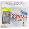 Image 1 : NEW 4 PACK OF COORS LIGHT 160Z GLASSES