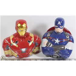 NEW SUPER HERO PIGGY BANKS: IRON MAN AND CAPTAIN
