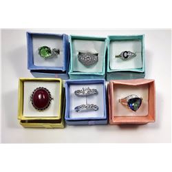 #13  - LOT OF 6 FASHION RINGS