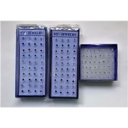 #12 - LOT OF 64 PAIRS OF CRYSTAL STUD EARRINGS