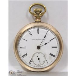 ANTIQUE ELGIN NATL PENDANT WIND, LEVER SET GILDED