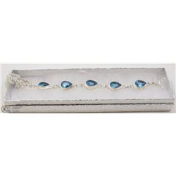34-SWISS BLUE TOPAZ GEMSTONE BRACELET