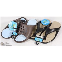 TWO PAIRS OF GEKKOS SANDALS SIZE 8-9 AND 7-8