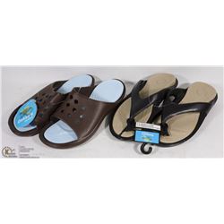 TWO PAIRS OF GEKKOS SANDALS SIZE 7-8 AND 10