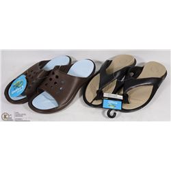 TWO PAIRS OF GEKKOS SANDALS SIZE 7-8 AND 10