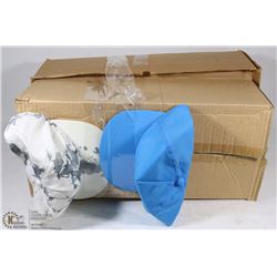 2 BOXES OF NEW BALL CAPS, BLUE AND BLACK&WHITE