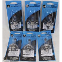 1 CASE OF 6 GE BLUE HALOGEN 9003 SB HOOPS