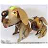 Image 1 : 2 METAL BOBBLE HEAD DOGS 9" & 13"