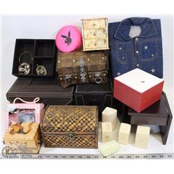 BOX OF ASSORTED JEWELRY BOXES AND CASES