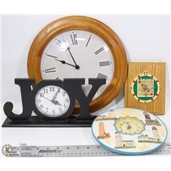 FLAT OF VARIOUS VINTAGE CLOCKS