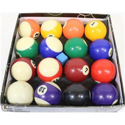 FULL SET OF BILLIARD BALL FOR AN 8 BALL GAME