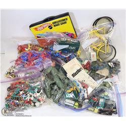 BOX OF VINTAGE KIDS TOYS INCLUDING HOT WHEELS,