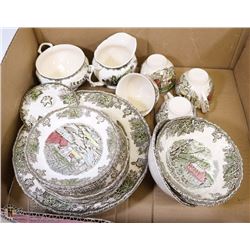 27 PC CHINA SET "THE FRIENDLY VILLAGE" BY JOHNSON
