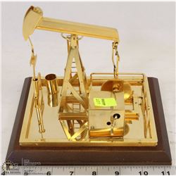 OIL DERRICK ON WOODEN STAND GOLD