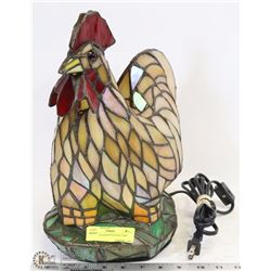 STAINED GLASS STYLE ROOSTER LAMP