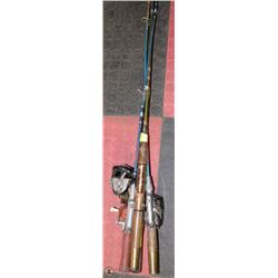A BUNDLE OF 4 VINTAGE ROD&REEL COMBOS