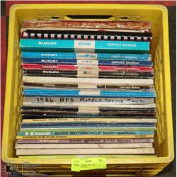 YELLOW CRATE FULL OF MOTORCYCLE &