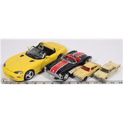 LOT OF 4 VINTAGE DIE CAST CARS INCL DINKY TOYS
