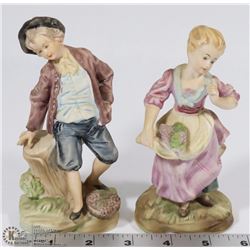SET OF 2 ENTERPRISE BISQUE FIGURINE OF