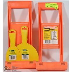 2 STANLEY PANEL CARRY ALL & TWO DRYWALL KNIVES