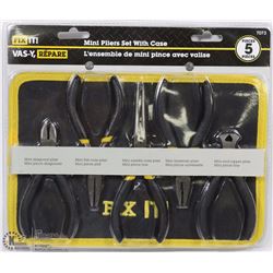 NEW MINI FIX IT 5PC PLIER SET WITH CASE