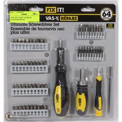 NEW FIX IT 64PC ULTIMATE SCREWDRIVER SET