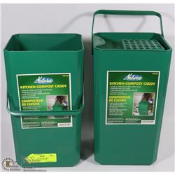 PAIR OF NATURA KITCHEN COMPOST CADDY'S NEW