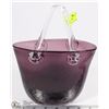Image 1 : VINTAGE PURPLE GLASS PURSE VASE/ORNAMENT