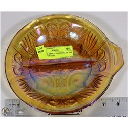 VINTAGE ESTATE CARNIVAL GLASS APPETIZER DISH