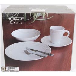 NEW BRILLIANT LUZERNE 16 PIECES DINNERWARE SET