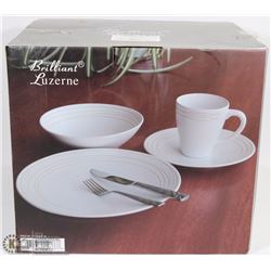 NEW BRILLIANT LUZERNE 16 PIECES DINNERWARE SET