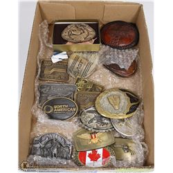 FLAT OF 15 BELT BUCKLE COLLECTION INCL S/S