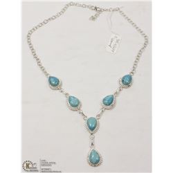 1-CARRIBEAN LARIMAR GEMSTONE NECKLACE