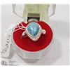 Image 1 : 2-CARRIBEAN LARIMAR GEMSTONE RING