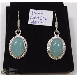 #26- BLUE CHALCEDONY GEMSTONE EARRINGS