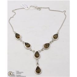 #32- SMOKEY TOPAZ GEMSTONE NECKLACE