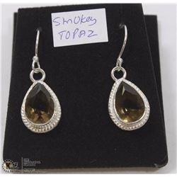 #30- SMOKEY TOPAZ GEMSTONE EARRINGS