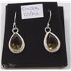 Image 1 : #30- SMOKEY TOPAZ GEMSTONE EARRINGS