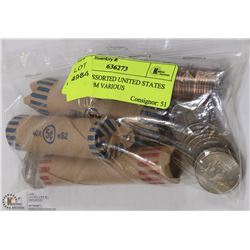 BAG OF ASSORTED UNITED STATES COINS FROM VARIOUS