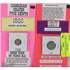 Image 1 : 1917 CANADIAN 25 CENT COIN W/ 1920 SILVER 5 CENT