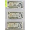 Image 1 : LOT OF THREE 1973 CANADIAN $1.00 BANK NOTES