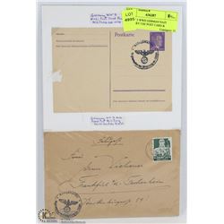LOT OF 2 WWII GERMAN NAZI MILITARY USE POST CARD &