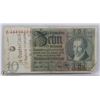 Image 1 : GERMAN 10 MARKS NAZI  STAMPED  SS